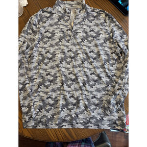 Johnnie-O Camo Performance Long Sleeve 1/4 Zip Shirt Sz XL Gray Quarter Pullover
